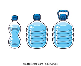 Small Big Plastic Water Bottles Isolated Stock Vector (Royalty Free ...