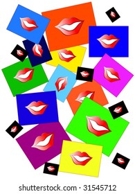  small and big postcard with lips