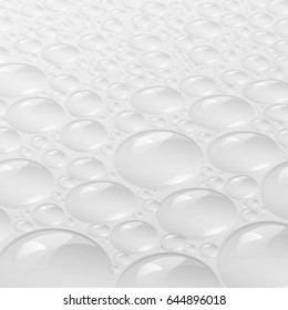 Small and big white bubbles on a white background. can be used for graphic or business layout vector