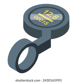 Small bike computer icon isometric vector. Digital energy. Cycle gear equipment