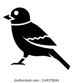
Small bird with beak and feathers depicting sparrow 
