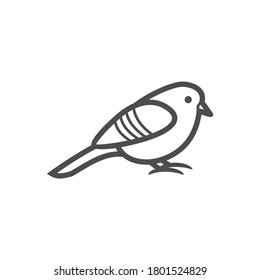 Small bird black vector icon, nature simple illustration. Isolated single icon