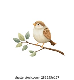 Small bird with brown and white feathers