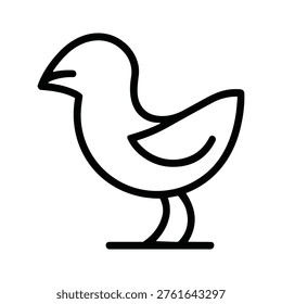 Small bird chick line art vector