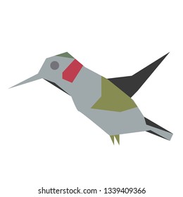 small bird flat illustration isolated on white. Forest animals series
