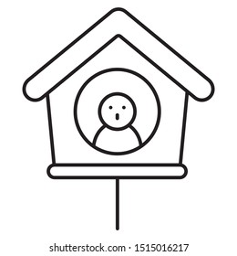 Small Bird House Smiling Vector Icon Design