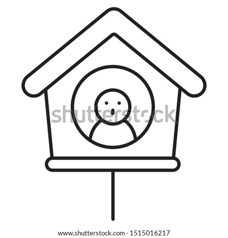 Small Bird House Smiling Vector Icon Design