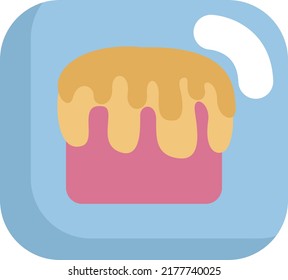 Small birthday cake, illustration, vector on a white background.