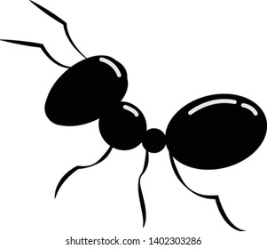 A small black ant which is very busy , vector, color drawing or illustration.