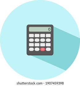 Pequeña calculadora negra, ilustración, vector sobre un fondo blanco.