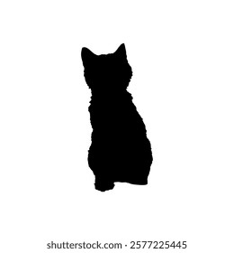 
Small black cat silhouette. Vector illustration.