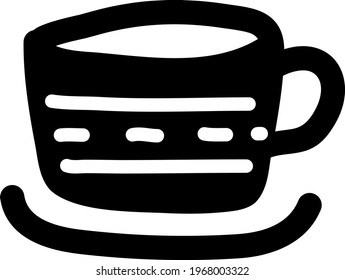 Small black coffee cup, icon illustration, vector on white background
