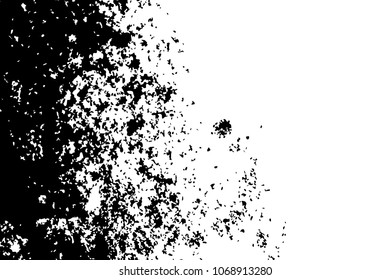 Small black dotted wall grunge vector background. Gray broken cement texture, dust stone backdrop, dark grime surface, dirt rock wallpaper, grey shabby marble floor.