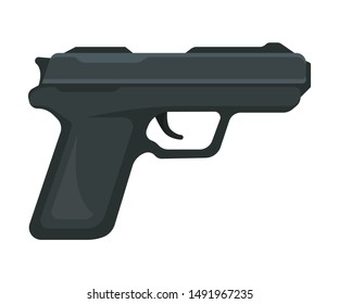 Small black gun. Vector illustration on a white background.