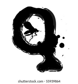 small black letter