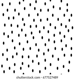 Small black oval on white background. Fashion graphic background design. Modern stylish abstract texture. Monochrome template for prints, textiles, wrapping, wallpaper, website. Vector illustration