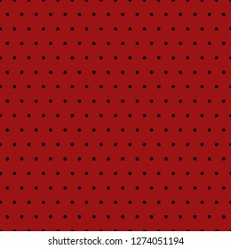 Small black polka dots on a red background.
