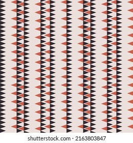 Small black and red triangles. Unique and stylish triangle design for interiors and surfaces. Casual pattern for pillows, cups, wallpapers, cups, fabrics.