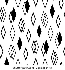Pequeños hombros negros aislados en un fondo blanco. Patrón geométrico monocromo sin soldadura. Ilustración gráfica plana vectorial simple. Textura.
