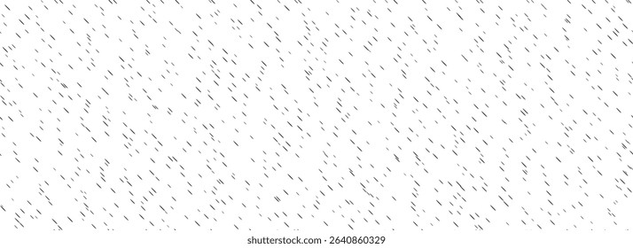 Small black scratches seamless texture. Scattered little lines background. Repeated tiny cuts pattern. Grunge random mottled grain overlay. Splashed specks and sprinkles repeating wallpaper. Vector