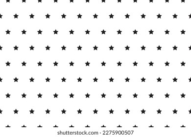 small black star polka dot pattern on white background.