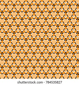 small black white triangle on big orange triangle black white line weave pattern soft orange background vector illustration image