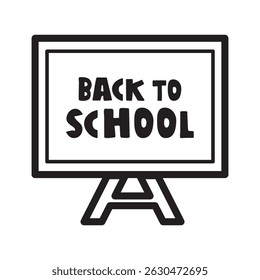 Small blackboard. Back to school. Outline vector icon. Illustration on white background.