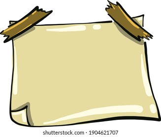 Small blank paper vector illustration on a white background.