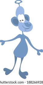 Small blue alien,illustration,vector on white background