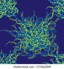 small blue berries bush abstract plant-free seamless pattern