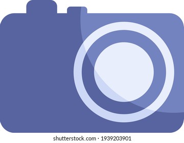 Small blue camera,illustration, vector on a white background
