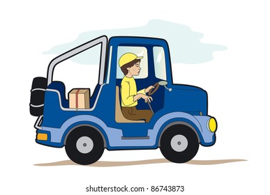 Small blue car