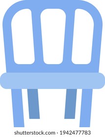 Kleiner blauer Stuhl, Illustration, Vektorgrafik auf weißem Hintergrund