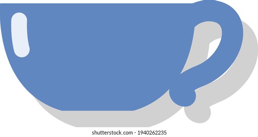 Pequeña taza azul, ilustración, vector sobre fondo blanco