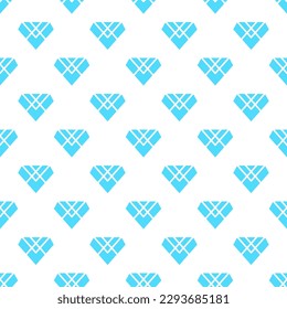 Small blue diamonds isolated on white background. Monochrome seamless pattern. Vector simple flat graphic illustration. Texture.