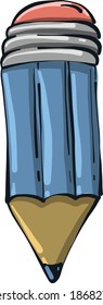 Small blue pencil, illustration, vector on white background.