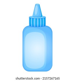 Small blue plastic liquid cosmetic container vector illustration isolated on white background