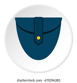 Small blue pocket icon in flat circle isolated vector illustration for web