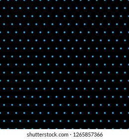 Small blue polka dots on a black background