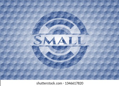 Small blue polygonal badge.