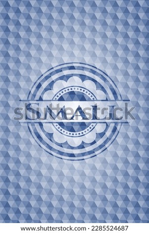 Small blue polygonal emblem. Vector Illustration. Detailed. 