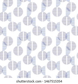 Small Blue Retro  Dots Vector Seamless Pattern. Small Scaled Modern Geometric Blue and Black Circles. Simple Bold  Minimalist Background. Perfect for Fashion, Home Decor