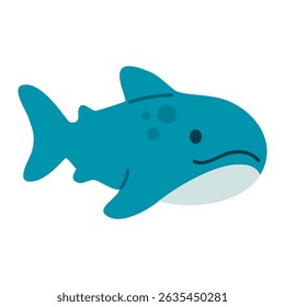 Small blue shark with soft expression and curved fins, suitable for fun marine content and educational visuals for children