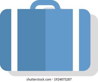 Maleta azul pequeña, ilustración, vector sobre fondo blanco.