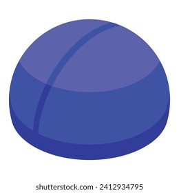 Small blue swim cap icon isometric vector. Plunge center. Event athlete