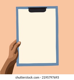 A small board with a spring clip at the top, used for holding papers and providing support for writing.