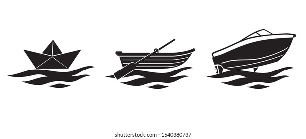 Small Boat Evolution Group Silhouette