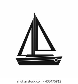 Small boat icon, simple style