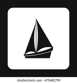 Small boat icon in simple style isolated on white background. Sea transport symbol