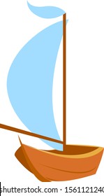 Small boat, illustration, vector on white background.